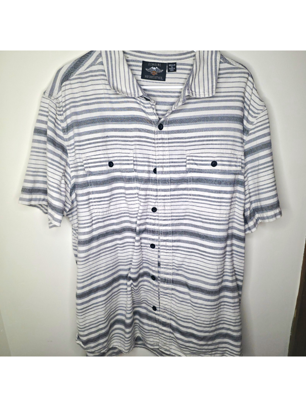 Harley-Davidson Genuine MotorClothes XL Striped Button Up Skull #1 Shirt